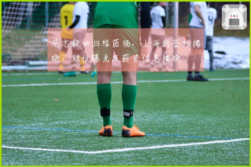 范志毅回归绿茵场，上海新签约揭晓，职位曝光及薪资信息揭晓